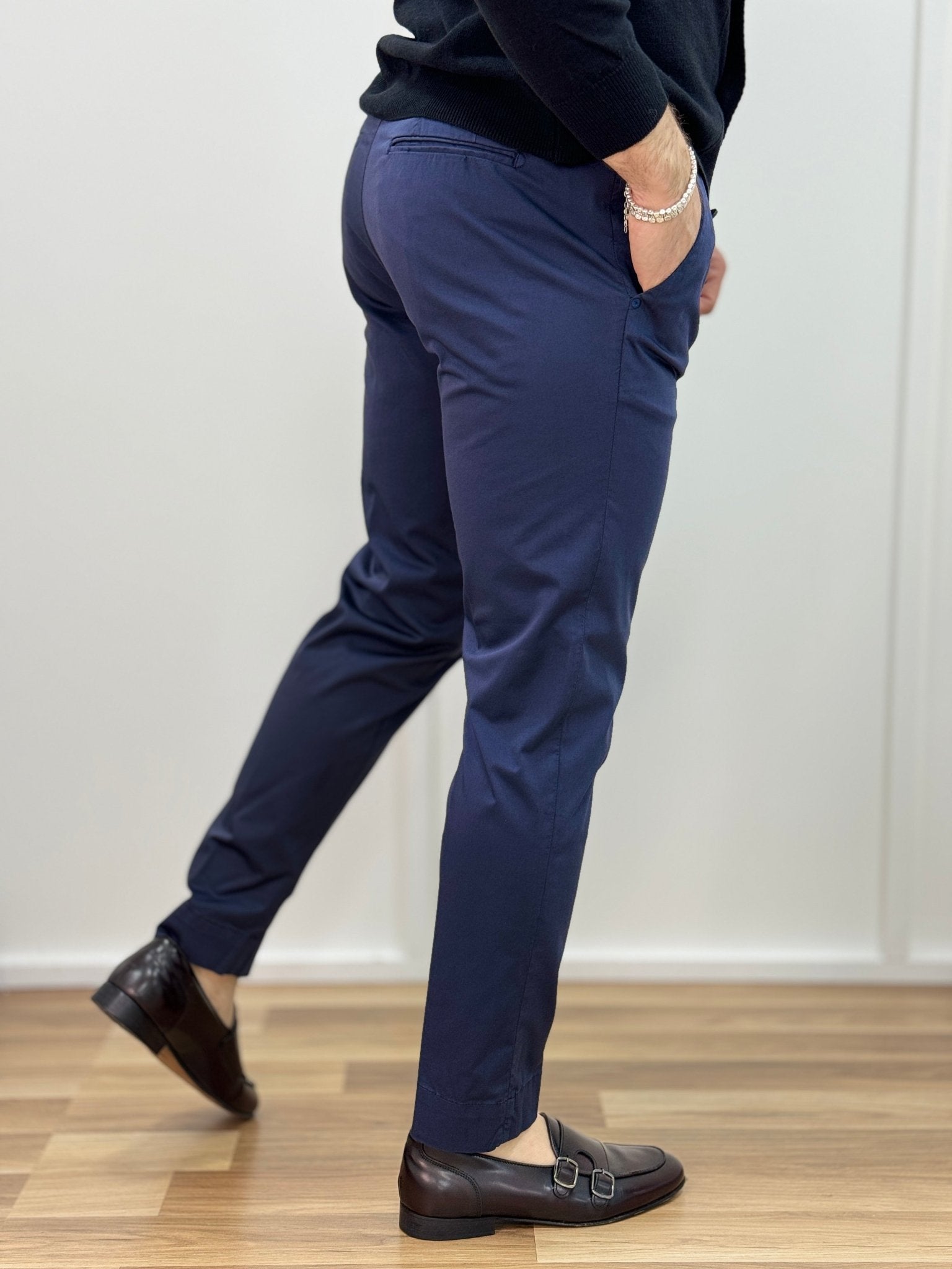 Pantalone Raso Di Cotone Blu - SEASON LAB