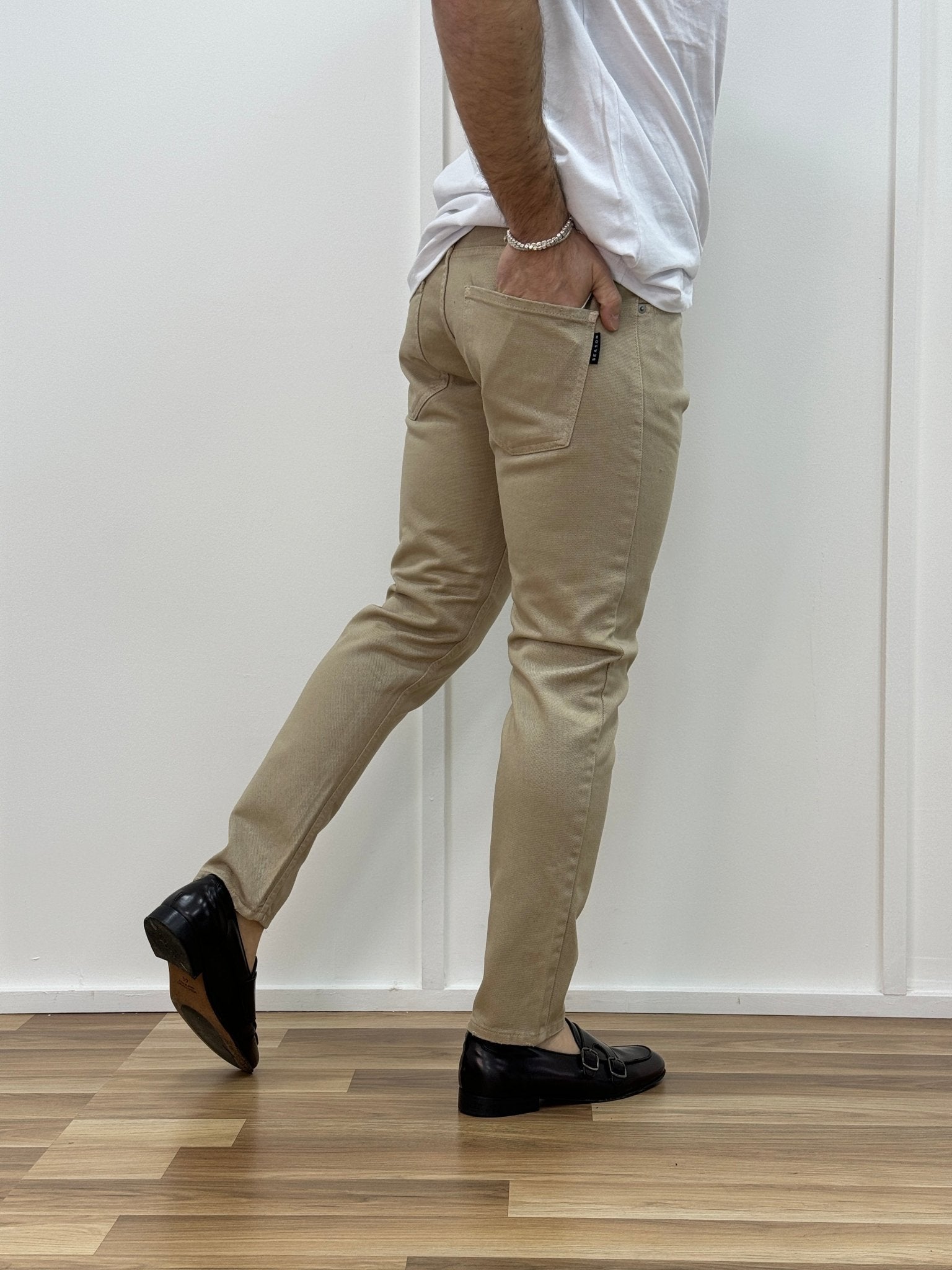 Pantalone Uomo Cinque Tasche Beige - SEASON LAB