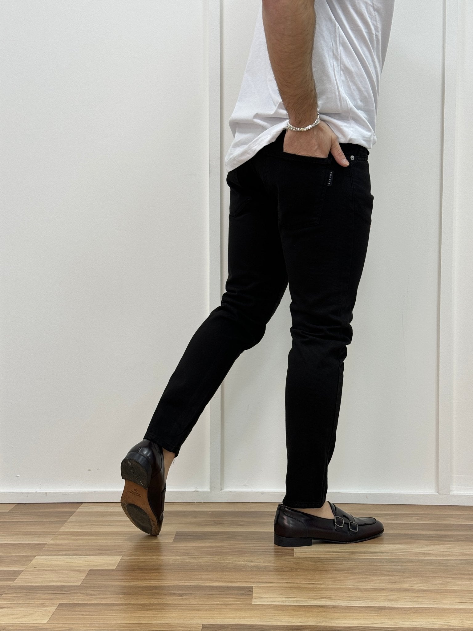 Pantalone Uomo Cinque Tasche Nero - SEASON LAB