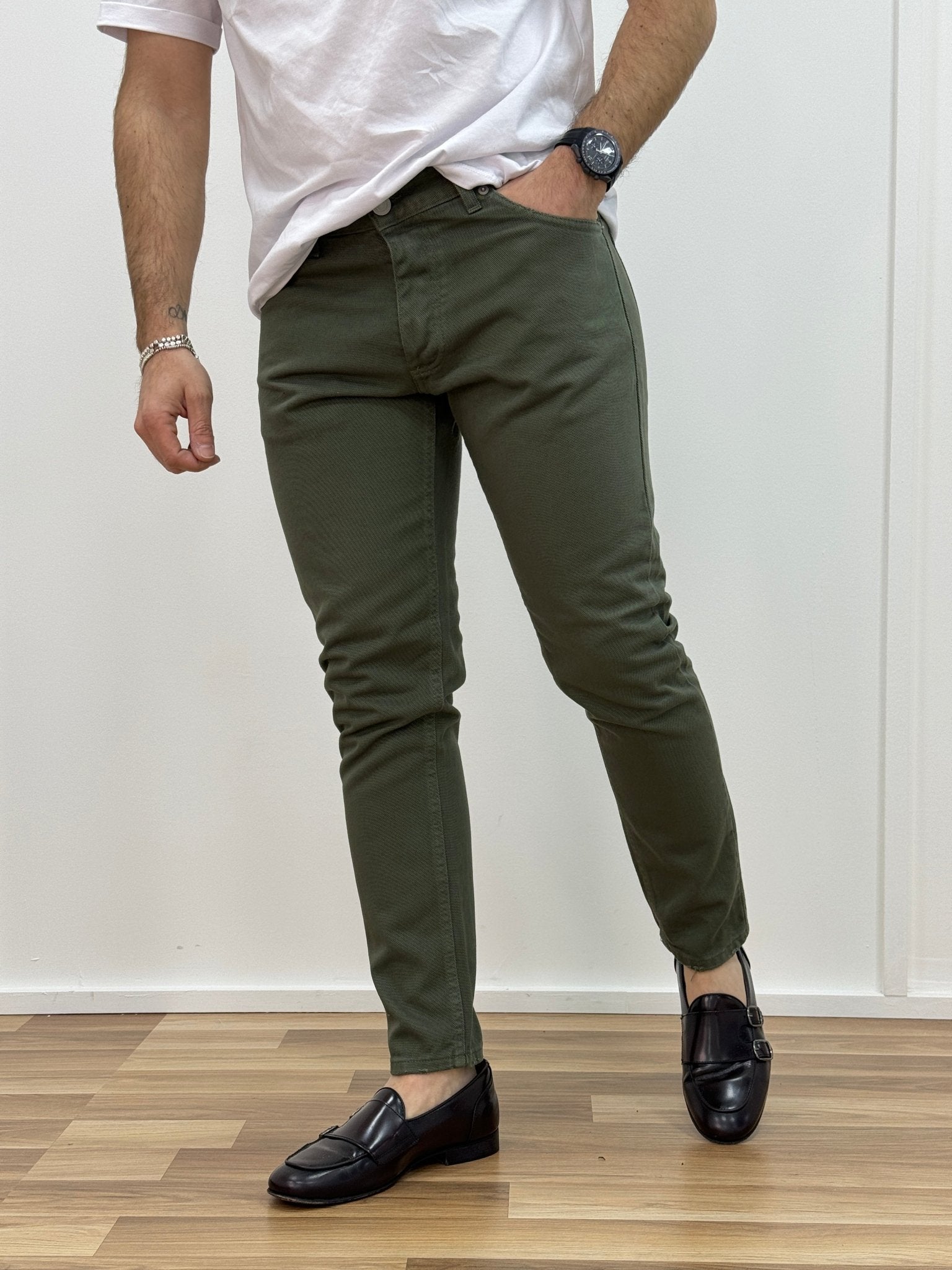 Pantalone Uomo Cinque Tasche Verde - SEASON LAB