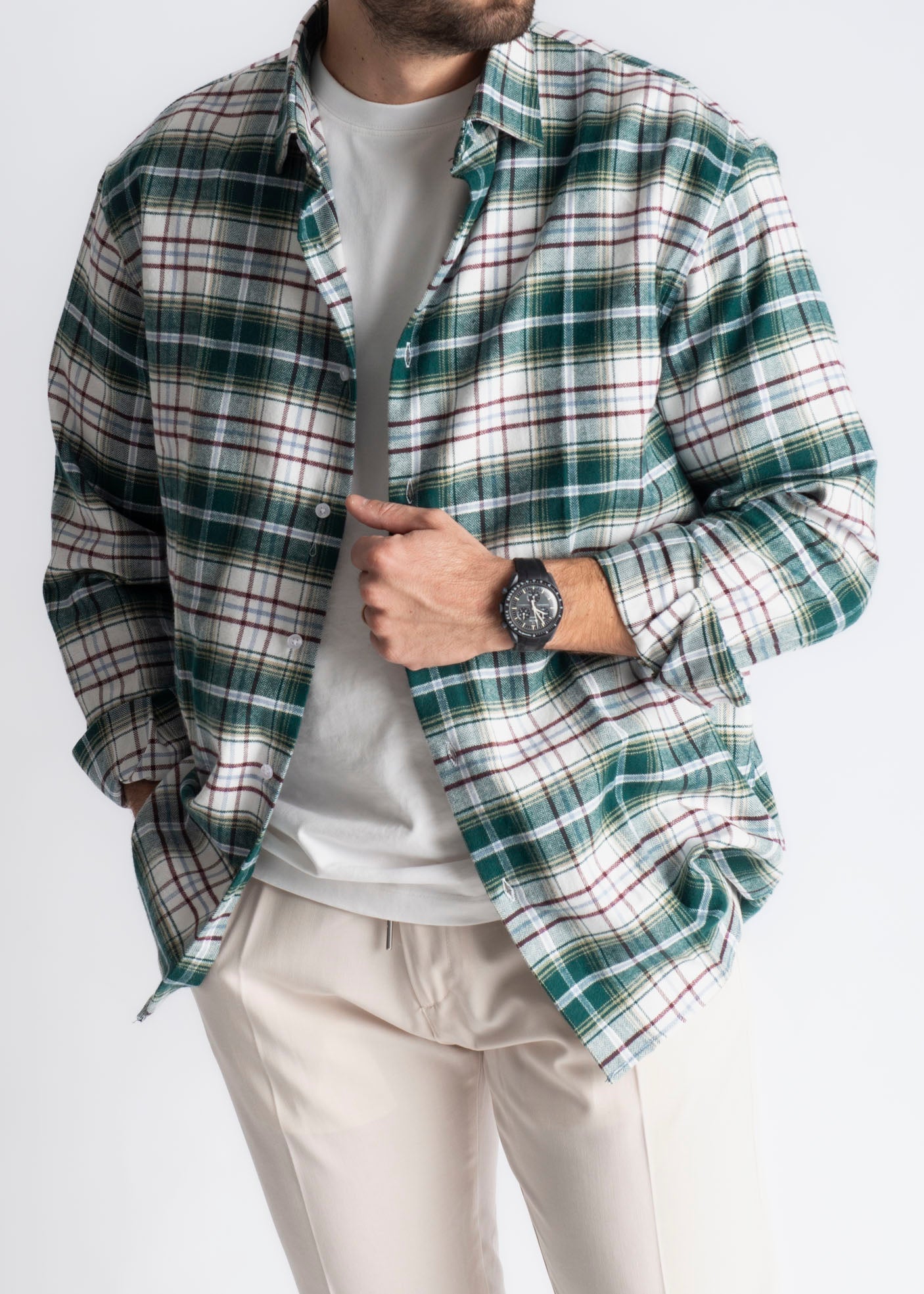 Camicia Flanella Quadro Verde - SEASON LAB